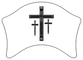 DABAN-517-BK-WT Black 3 Crosses White